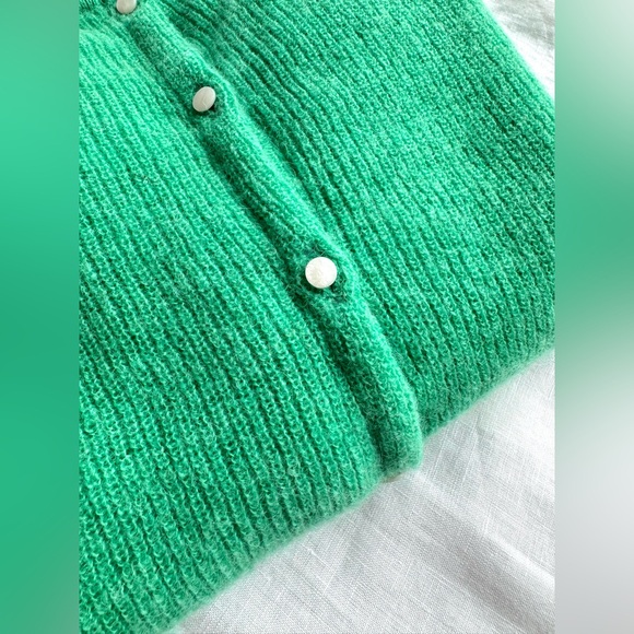 Sézane Gaspard Cardigan color Sea Bright Green, Size XS - Picture 5 of 7